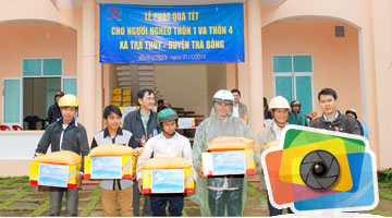 Phát quà tết cho người nghèo huyện Trà Bồng 2014
