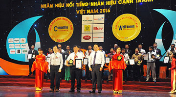 Tập đoàn Thiên Tân lọt top 50 thương hiệu nổi tiếng trong Lễ trao Chứng nhận “Nhãn hiệu nổi tiếng – Nhãn hiệu cạnh tranh Việt Nam” năm 2016